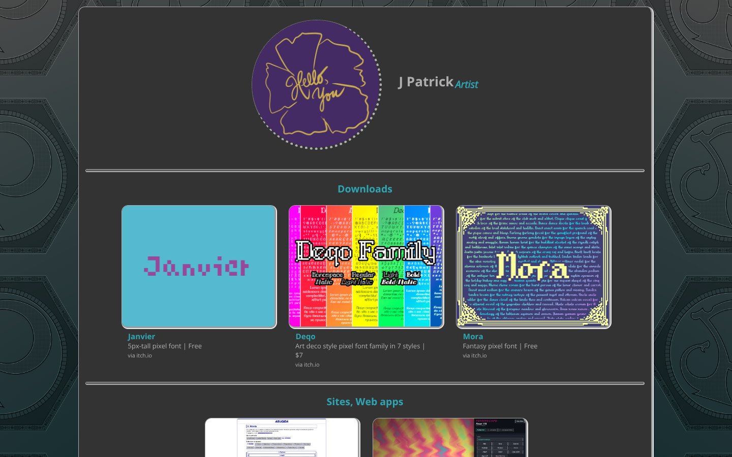 Screenshot preview of J Patrick’s website