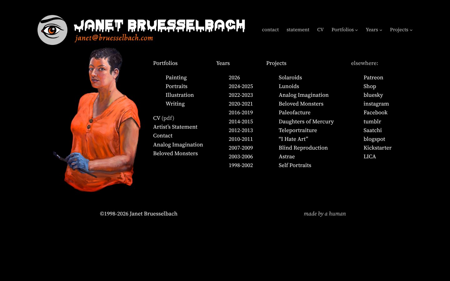Screenshot preview of Janet Bruesselbach’s website
