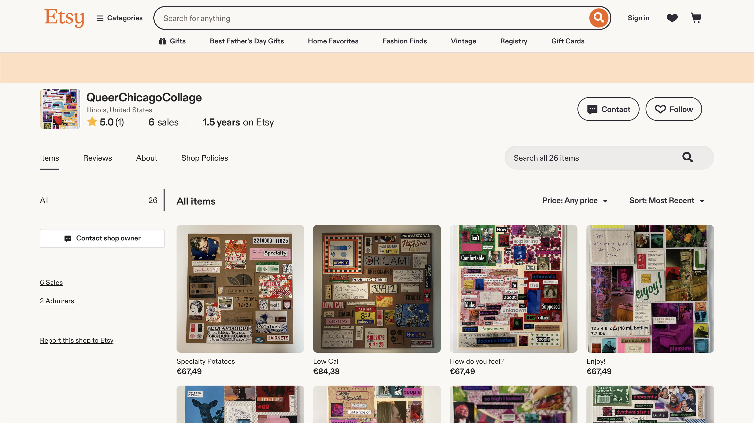 Screenshot preview of Queer Chicago Collage’s website